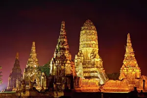 Wat temple at night in Thailand