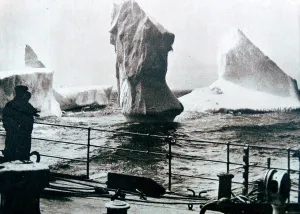 Cruise Prints: Watching an arctic iceberg breakup during a cruise in the North Atlantic 1930