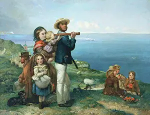 Father Prints: Watching Ships. Jane Maria Bowkett (1839-1891). Oil on canvas, 71.2 x 92cm