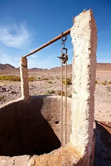 Geography Prints: Water well deep in the interior of the Sahara Desert, Morocco