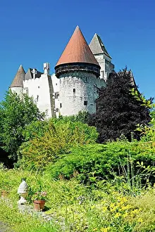 Fortifications Prints: Water-filled moat, moated castle