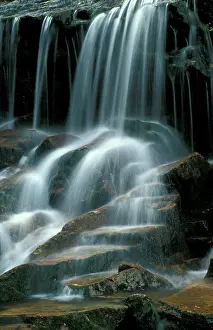 New England Prints: Water tumbles over mossy rock ledge on the West Branch of the Peabody River