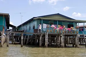 Riverside Prints: Water Village Stilt Houses, Kampong Ayer Water Village