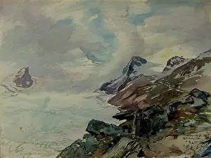 1937 Prints: Watercolor on paper by Switbert Lobisser from 1937 depicting Johannesberg