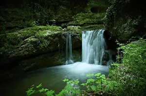 Waterfalls Prints: Waterfall on the meditation path in the Verenaschlucht, Solothurn, Switzerland, Europe
