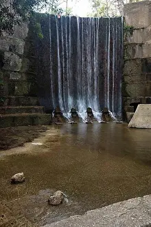 Upper Bavarian Prints: Waterfall at the reservoir, Epta Piges - The Seven Springs, Rhodes, Greece, Europe