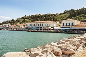 Cafe Prints: Waterfront cafes, restaurants and buildings, Katakolon, Greece