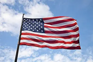 Us Flag Prints: Waving US-American flag