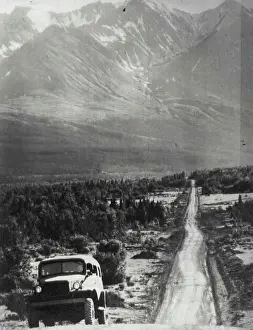 Mode Of Transportation Prints: This Way To Alaska -- Here's a scene on the route of the 'Alcan' highway running form the U