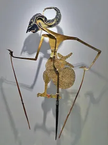Late Prints: Wayang Kulit, shadow puppet of Arjuna the legendary friend of the Hindu God