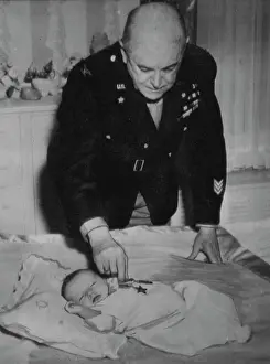 Nostalgical Prints: Six Weeks Old Base Gets Father's Medals - Col