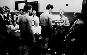 Compete Prints: Weighing-time at the N.Y. State Athletic Commission is 12 noon