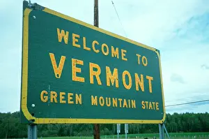 Highways Prints: Welcome to Vermont Sign
