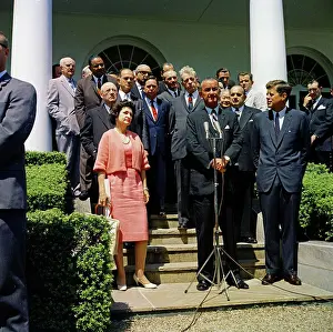 Assistant Prints: Welcoming ceremony upon the return of Vice President Lyndon B