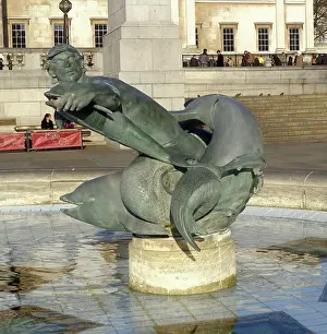 Charles Prints: West Fountain sculpture in Trafalgar Square