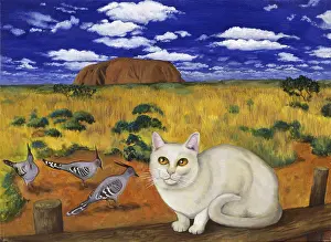 Expressive Prints: White Blue Russian In Front Of Ayers Rock Isy Ochoa (b)