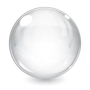 Round Prints: White Glossy Sphere A captivating
