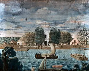 Plantation Prints: White Hall Plantation, Louisiana ca. 1790 Artist Unknown