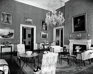 Rooms Prints: White House Rooms: Blue Green. View of the Green Room. White House, Washington, D.C