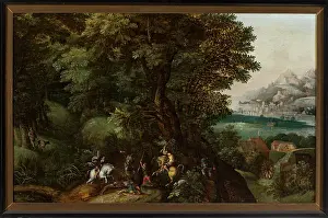 Pejzaze Prints: Wild boar hunt; Grimmer, Jacob (CA 1525-1589/1609); around 1590 (1590-00-00-1590-00-00);Dziki