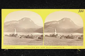 Salzkammergut Prints: Wilhelm Burger stereo view of Alt-Aussee in the Salzkammergut region