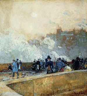 Street Scene Prints: Windy Day, Paris. Frederick Childe Hassam (1859-1935)