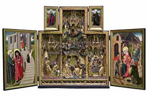 Child Hood Prints: Winged Altarpiece: Scenes from the Life of the Virgin and the Childhood of Christ ; oak wood; original version
