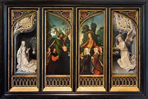 Angel Prints: Wings from a triptych showing the Virgin of the Annunciation; the Apostle Andrew with a Donor
