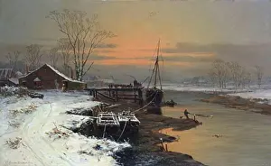 Mast Prints: A Winter Evening Near Newport, Monmouthshire