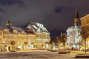 Land Mark Prints: Winter evening in Vilnius old town