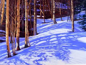 Cold Temperature Prints: Winter forest, painting