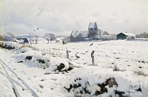 Continental Pictures Prints: A Winter Landscape, Holmstrup. Peder Monsted (1859-1941)