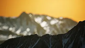 2019 Prints: Winter Landscape in Mountains at Sunset winter landscape in the Alps mountains at sunset Copyright: xZoonar