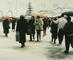 Realism Prints: Winter Market 1992 Dale Kennington (20th C./American) Oil on Canvas Private Collection