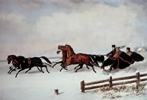Mode Of Transport Prints: Winter Sleigh Cornelius Krieghoff (1815-1872 Canadian) Laint Galleries, Toronto, Canada