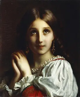 19th Century European Art Prints: Wishful Thinking. Etienne Adolphe Piot (1850-1910). Oil on canvas. 45.8 x 37.8cm