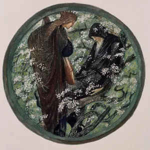Witch Prints: Witches Tree. Nimue Beguiling Merlin With Enchantment (From 'The Flower Book')