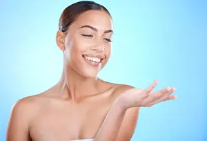 Mockup Prints: Woman, beauty and brand space with skincare mockup for facial product placement