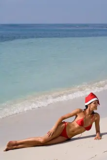 30 Years Prints: Woman christmas beach