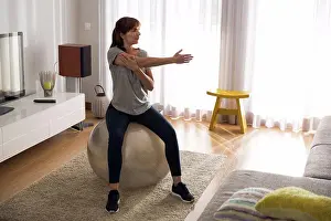 Weight Prints: Woman doing exercise at home