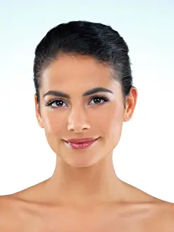 Perfect Prints: Woman, happy and skincare in studio portrait with results for wellness