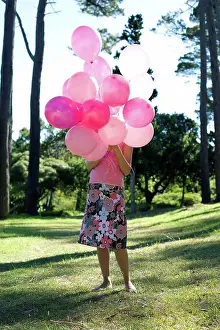 Occasion Prints: Woman holding balloons