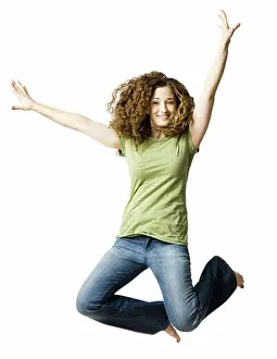 Jumping Prints: woman jumping in the air