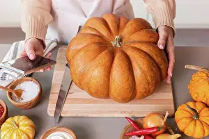 Farm Prints: A woman is looking for a recipe for a delicious pumpkin dish