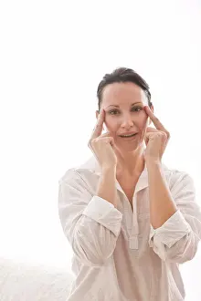 Maintenance Prints: woman massaging face