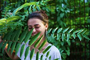 Dreaming Prints: Woman posing on nature