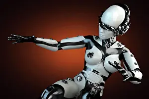 2014 Prints: woman robot of steel and white plastic woman cyborg of steel and white plastic Copyright: xZoonar