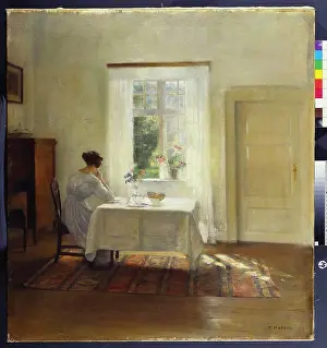 Apparel Prints: A Woman Seated at a Table by a Window