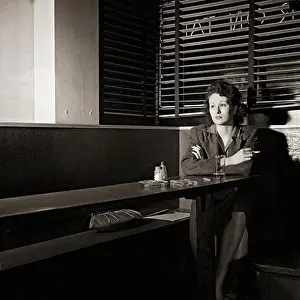 Smoking Prints: Woman Sitting Alone