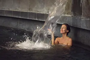 Adult Sonly Prints: Woman soaking in spa pool